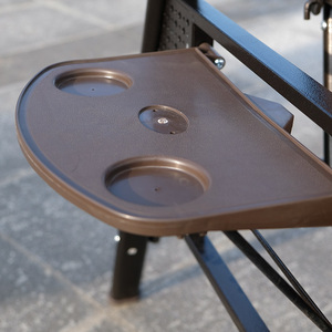 Columpio moderno de policarbonato de 2 plazas para patio con hierro forjado para jardín, playa, hotel o parque, cojín de verano e invierno incluido - Product Image 5