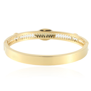 Bracelet pour femme en acier inoxydable doré avec incrustation de cristal, motif œil porte-bonheur, bijou tendance pour le quotidien - Product Image 2