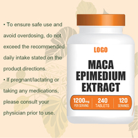 Comprimés d'extrait de Maca et d'Épimède pour la vitalité et le soutien immunitaire des adultes, OEM/ODM, marque et emballage personnalisables, durée de conservation de 24 mois