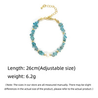 Bracelet Perlé Fait Main pour Femmes à la Mode : Pierre Naturelle, Cuivre Plaqué Or et Fausse Perle