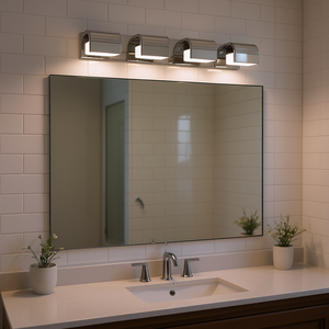 Applique murale moderne à 4 LED chromées pour salle de bain, au-dessus du miroir, blanc chaud 3500K, IP44, éclairage intérieur - Product Image 2