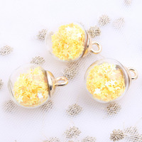 Pendentif boule de verre en cristal rond Pentagramme Quicksand sequin perles focales pour bracelet boucles d'oreilles en perles pendentif accessoire