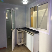 Logement pour travailleurs, cabine modulaire portable 1 chambre, maison préfabriquée en conteneur, module plat