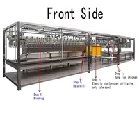Équipement clé en main pour abattoir avicole, ligne de traitement mobile de poulets 300-1000 BPH avec support d'installation facile
