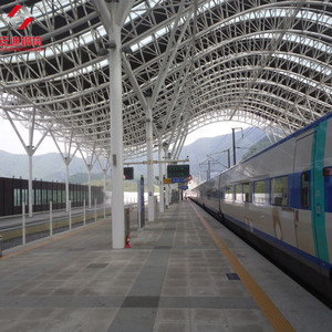 Estación <span class=keywords><strong>de</strong></span> tren prefabricada Estructuras <span class=keywords><strong>de</strong></span> acero galvanizado Diseño <span class=keywords><strong>de</strong></span> techo curvo Cobertizo <span class=keywords><strong>de</strong></span> armazón <span class=keywords><strong>de</strong></span> tubería <span class=keywords><strong>de</strong></span> acero estructural para la venta - Product Image 3