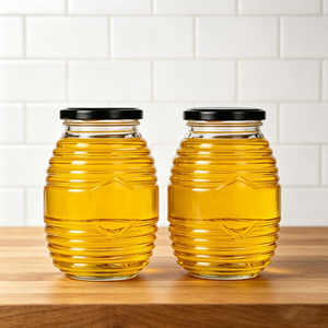 Frascos de Vidrio para Miel en Forma de Panal/Celda de Abeja de Diferentes Tamaños, Producción de Fábrica, Venta al Por Mayor - Product Image 1