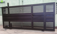Portail Coulissant Électrique en Aluminium Laser Deco avec Finition Thermolaquée, Couleur Personnalisable et Fonctionnalités Intelligentes pour Villa - MJYT