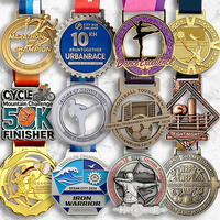 Médaille de marathon personnalisée en alliage de zinc 3D, conception gratuite, livraison rapide, récompense sportive haut de gamme, médaille en métal pour événements sportifs