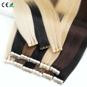 Extensions de cheveux russes à double trame, invisibles, sans couture, de qualité supérieure, avec cuticules intactes, injectées, 100 % cheveux humains, extensions adhésives - Product Image 1