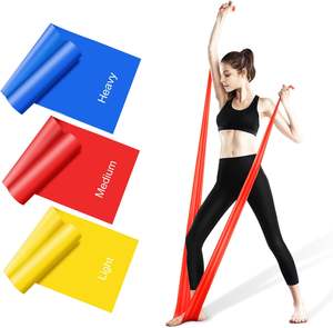 Set Pita Latihan Elastis 5 Tingkat Ketahanan, Panjang 1,5//2 Meter, dengan Logo Kustom, untuk Yoga dan Olahraga - Product Image 2