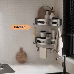 منظم رف استحمام بالشامبو على الحائط من الألومنيوم yuong No حفر الحمام - Product Image 2