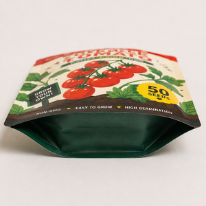 Sachet d'emballage de graines imprimé sur mesure, refermable, autoportant avec trou de suspension pour graines de légumes de jardin - Product Image 2