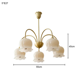 Lámpara <span class=keywords><strong>de</strong></span> Araña con Brazo Curvo y Pantalla <span class=keywords><strong>de</strong></span> <span class=keywords><strong>Vidrio</strong></span> Floral <span class=keywords><strong>Esmerilado</strong></span> Suave y Cremoso para Habitación <span class=keywords><strong>de</strong></span> Hotel - Product Image 6