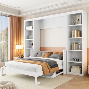 [Stock US] Livraison Gratuite <span class=keywords><strong>Lit</strong></span> Murphy Grand Format <span class=keywords><strong>avec</strong></span> Bureau et Étagère Blanc – Expédition depuis l'Entrepôt US, Prise en Charge du Dropshipping - Product Image 5