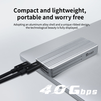 Rihao casing SSD 40Gbps USB 4.0 untuk NVME PCI-E M.2 casing HDD SSD dengan casing Thunderbolt4/3 casing Hard Drive eksternal