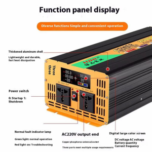 แหล่งจ่ายไฟรถยนต์คลื่นไซน์ 2500W 60V 24V ระบบไฟฟ้ากระแสสลับสำหรับใช้งานกลางแจ้งและในบ้าน เครื่องปรับอากาศเดี่ยว 60Hz รุ่น HJ-60-5000S 2500W - Product Image 4