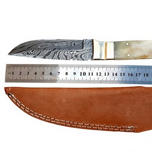 Handcrafted Industrial Grade Damascus Steel Hunting <b>Knife</b> with Bull <b>Bone</b> <b>Handle</b> Drop Point Blade 22.5 CM Length for Resellers - Product Image 1
