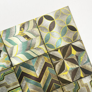 Quadrato su misura 3D stampa di colore giallo a getto d'inchiostro piastrelle di piastrelle di buccia <span class=keywords><strong>e</strong></span> bastone adesivo per la cucina bagno Backsplash - Product Image 5