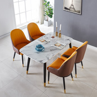 Chaises de salle à manger en gros pour restaurant et café, chaises rayées en cuir PU, ensemble de table à manger 6 chaises