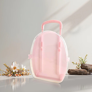 Transparent Beaded Toy Storage Box Plastic Jewelry Organizer For Hair Ties Clips And Accessories With Handle - Product Image 3