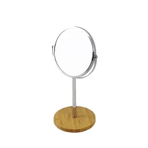 BX Modern Metal Bamboo Makeup Mirror 3X Magnification Vanity Table Mirror Bedroom