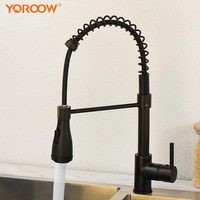 Robinet de cuisine moderne en acier inoxydable, monocommande, à poser sur comptoir, extractible télescopique et rotatif, pour salle de bain