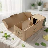 Emballage en carton personnalisé, boîte d'expédition pour plantes, papier kraft écologique, boîte d'emballage pour fleurs