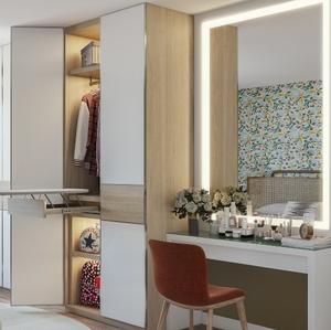 عربة أفق ألمانية على الطراز الحديث ، مع طاولة زينة بسيطة ولوح كي قابل للتعديل - Product Image 2