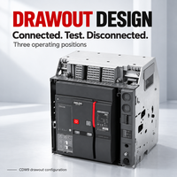Disjoncteur aérien CDW9 400A-6300A 3P 4P ACB 50/60Hz Protection intelligente Types fixes ou extractibles