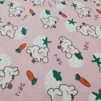 Tela de Alta Costura con Estampado Animal de 190-200 g/m², Diseño de Oso de Dibujos Animados, Impresión Digital a Doble Cara, Franela, Otra Tela para Invierno