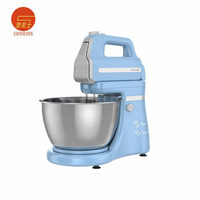 Batteur sur socle électrique 300W 5 vitesses, en acier inoxydable, avec bol mélangeur 4,5L, crochet pétrisseur, tête inclinable et éjecteur de fouets pour