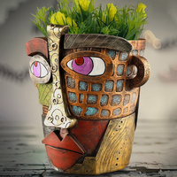Abstrakte Harz Handwerk Picasso Blumentopf Kunst Schönheit Blumenvase dekorative Farbe Gesicht Pflanzen topf für Haus dekor Home Decoration