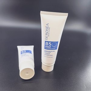 บรรจุภัณฑ์โฟมล้างหน้าขนาด D40 มม. 100 มล. หลอดพลาสติกเปล่าสำหรับเครื่องสำอาง แบบพิมพ์ออฟเซ็ตตามสั่ง หลอดสีขาวพร้อมฝาเกลียวอะคริลิก - Product Image 5