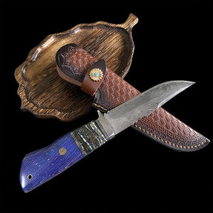 Şam bıçak sabit bıçak bıçaklar yürüyüş avcılık açık Survival bıçaklar deri çantası ile - Product Image 6