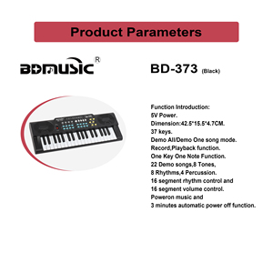 BD MUSIC BD-373 Mini Piano Numérique Portable Clavier 37 Touches Orgue Électronique Piano Bébé Haut-parleur Intégré en Plastique Léger - Product Image 2