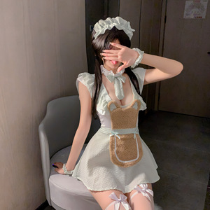 Sexy and alluring cosplay set, cute and sweet apple green 6-piece set, pure and seductive with lining, passionate and tempting - Product Image 2
