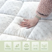 Matelas surmatelas matelassé pliable et portable en bambou et polyester respirant, doux et lavable, idéal pour dortoir individuel - Vente en gros usine