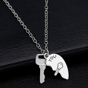 Conjunto de Joyería de Collar con Colgante de Candado de Corazón de Titanio para Parejas, para Compromiso, para Enamorados - Product Image 4