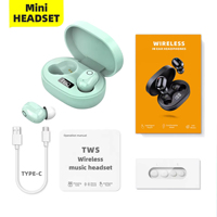 Earphone Nirkabel TWS J15 BT, Stereo Hifi 6D Bass, Headset Olahraga Tahan Air, Peredam Kebisingan, Handsfree dengan Mic dan Layar LED