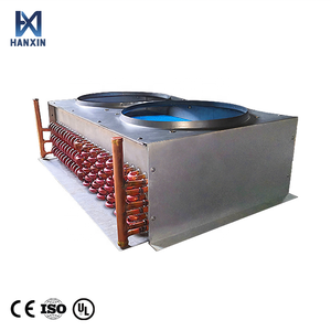 Condenseur à air hydrophile à ailettes <span class=keywords><strong>en</strong></span> cuivre HANXIN pour chambre froide et congélateur, double ventilateur, refroidissement par eau et air, prix compétitif - Product Image 4