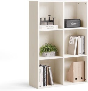 Prix de gros Étagère ouverte de salon en bois Organisateur de rangement autoportant à 3 niveaux avec panneau arrière Bibliothèque de maison blanche - Product Image 5