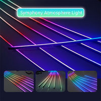 3 Zones 18 LED Lumière Magique de Voiture Symphonique Ambiance Intérieure Dynamique Arc-en-Ciel Bande Acrylique pour Atmosphère de Voiture