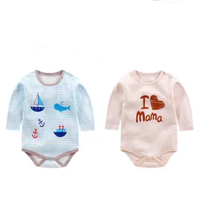 Vendita calda neonati bambini vestiti del bambino neonato manica lunga volant cotone pagliaccetto del bambino