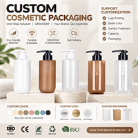 Bouteille de shampoing PET 300 ml, gel douche, après-shampoing, bouteilles ambrées givrées avec pompe à lotion pour cosmétiques, soins personnels