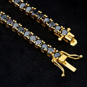 Pulsera de Tenis Redonda de Moissanita Negra en Plata 925 - Product Image 5