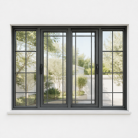 Ventanas Corredizas de Aluminio con Aislamiento Térmico y Acústico, con Mosquitera, Diseño Moderno para Salas de Estar, Hoteles y Villas