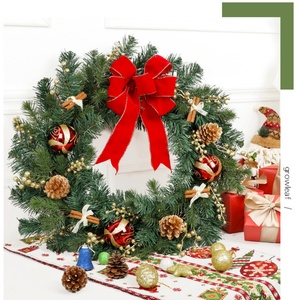 61cm装飾花輪アメリカ人人工クリスマスBowknot Wreathシミュレーションレッドフルーツ花輪壁掛け装飾 - Product Image 4