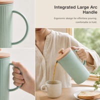 Cafetière à piston avec couvercle en bois antidérapant à rainures, emballage personnalisé, idéale pour les hôtels et les tables de petit-déjeuner
