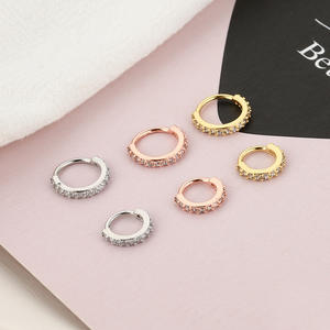 Anneaux <span class=keywords><strong>de</strong></span> segment élevé en Zircon AB, cerceau en titane G23 AB, 1 paire, bagues <span class=keywords><strong>de</strong></span> <span class=keywords><strong>nez</strong></span> à septum, Dys en spirale, bijoux perforés - Product Image 2