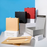Logo personnalisé noir blanc pliable magnétique boîte fermeture emballage papier expédition chapeau pliable boîte paquet